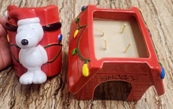 Handmade Snoopy Organic Soy Wax candle + cashmere woods scent