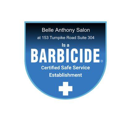 Barbicide Certified Safe Service Establishment