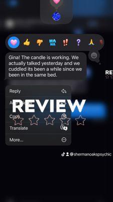 Review from my love healing candle ceremony