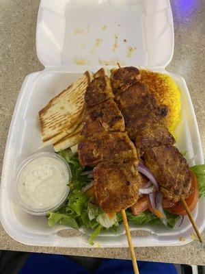 The Chicken Kabob Plate