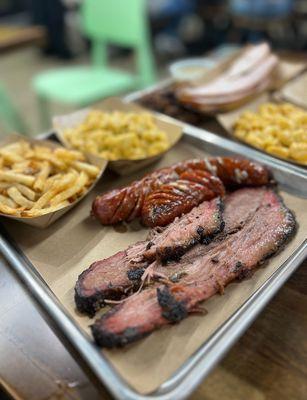 Brisket, Pepper Jack sausage both very much recommend