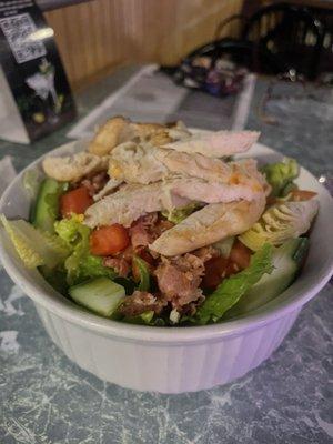 Salad with chicken (not as good as when I get the other salad with salmon, now I know better)