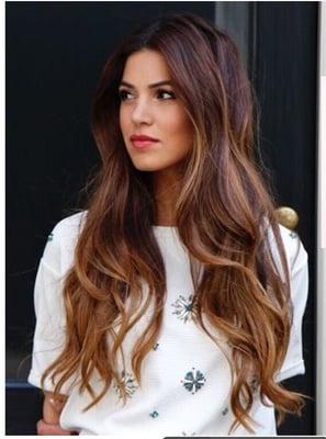 This is a girl with highlights and color