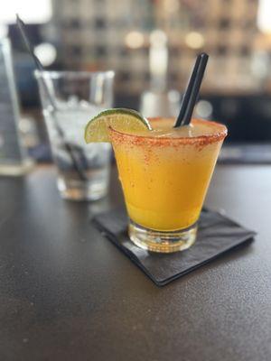 Frozen mango margarita with tajìn