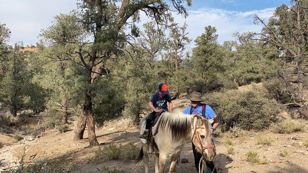 On our horseback riding adventure through the mountains.