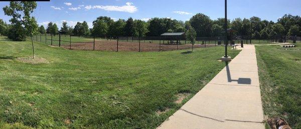 Panorama of the dog park areas