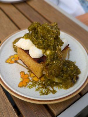 cornbread-ricotta-salsa verde