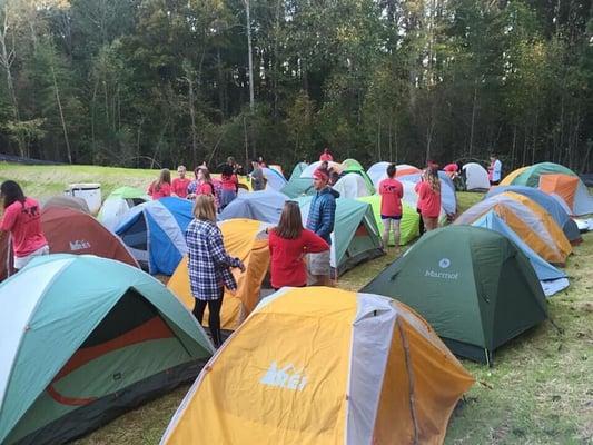 Tent city at World Race training camp