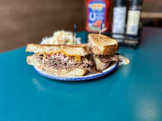 Can't go wrong with the English Beef and side of slaw.