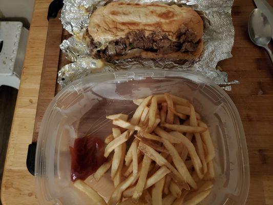 Mushroom + Onion Cheesesteak - fries