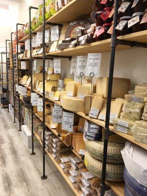 Shelves filled with cheese!