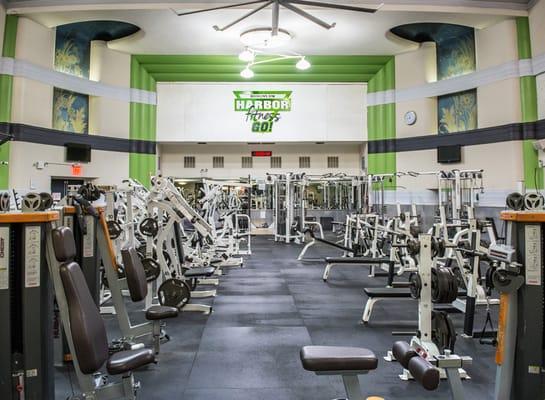 Ample weight and strength training equipment on our spacious gym floor!