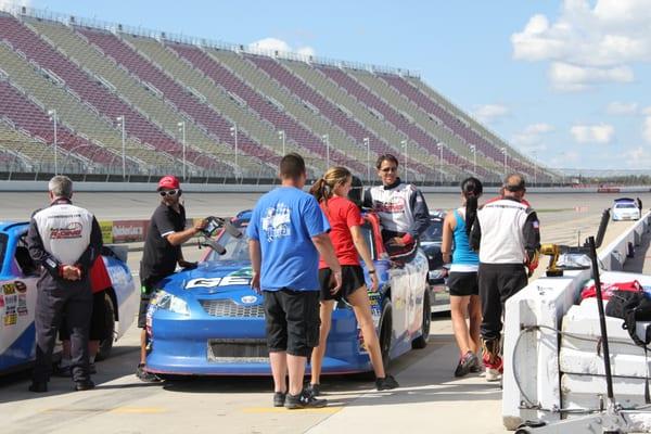 photos before getting ready to hit the track