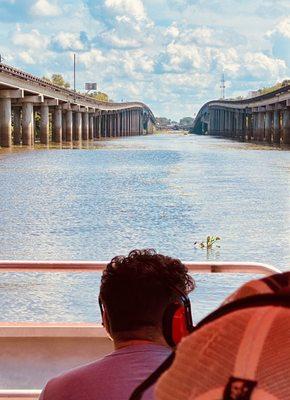 Overlooking bridges in the Atchafalaya Swamp from the airboat.