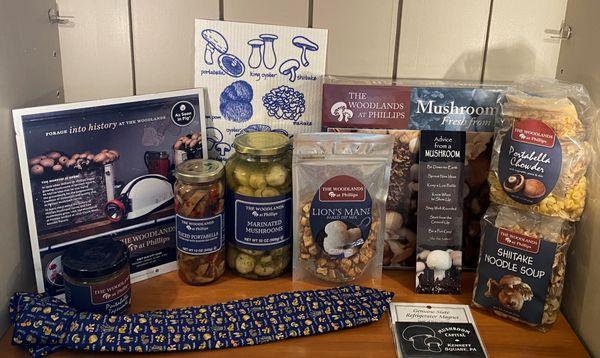 A sampling of our gourmet mushroom products and gifts.