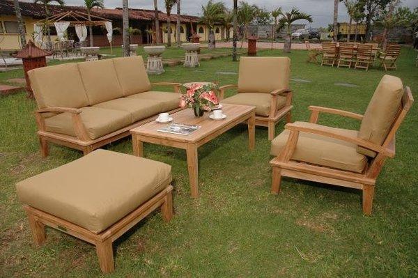 Portofino Deep Seating Set..Teak and Sunbrella Cushions