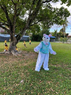 Easter Bunny visiting kids