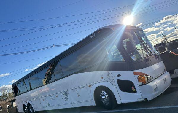 55" Passenger Coach Bus with restroom.