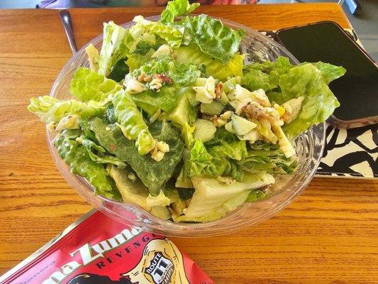 Cobb Salad with cucumbers instead of tomatoes and honey mustard.