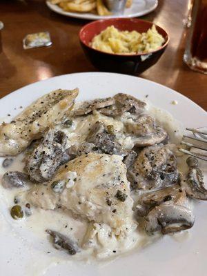 Chicken Picatta add Mushrooms