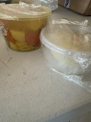 "Sancocho" and yuca.