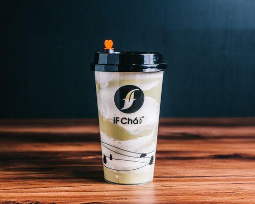 Cheese cake matcha milk tea