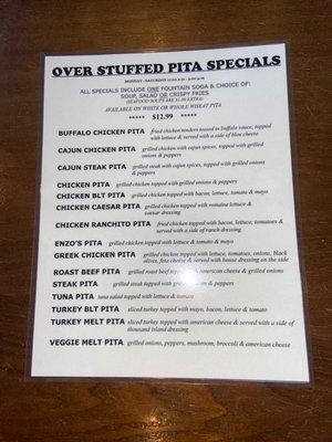 Stuff Pita Specials