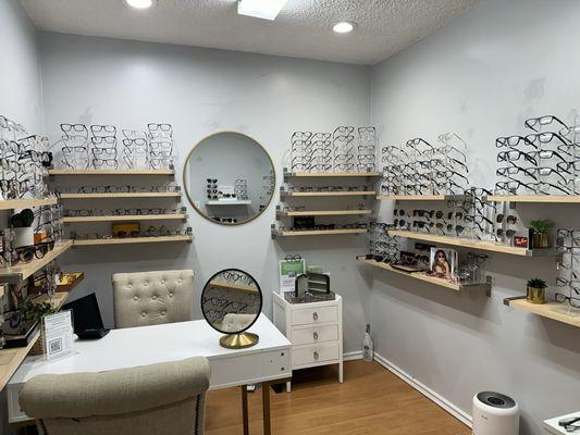 The optical room where Gio helped me picked out my new frames.