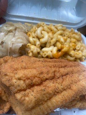 P5. Cat Fish Dinner Platter w/ Cabbage and Mac