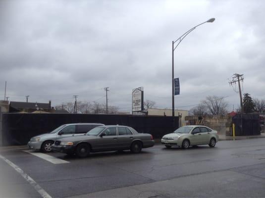 Corner of Pulaski and Palmer. Crawford Materials.