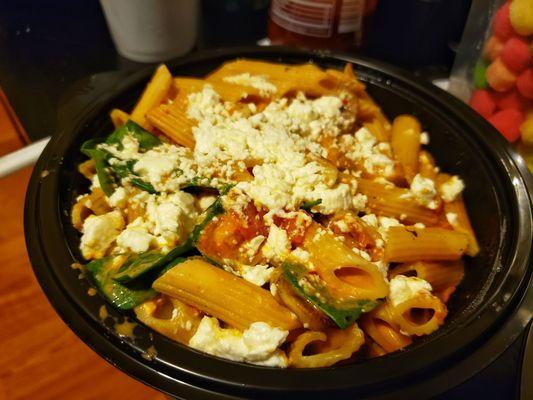 Penne Rosa with Feta and Tofu (and if you're curious, yes, it is good with tofu)