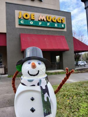 Snowman stopped by for some Great Coffee!