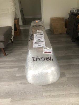 My futon delivered as expected to the middle of my living room.