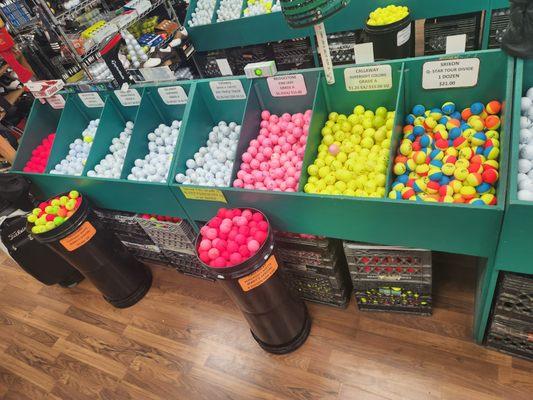 Colored and ladies golf balls