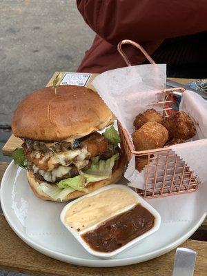 NRB Burger and Taro Tots