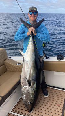 Capt Chris with a nice bluefin tuna