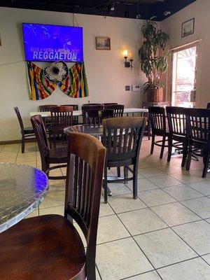 The dining room is small, but not crowded with too many tables.  Very comfortable.