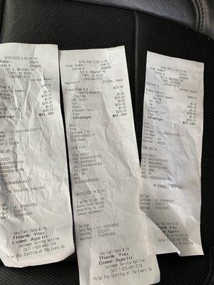 $600 in pending authorizations on my credit card. they refused to pump more than $100 in gas with .70 off per gallon in Fry's points!