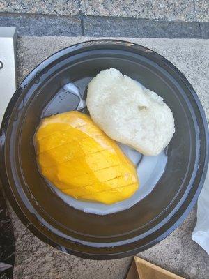 Mango and sticky rice. My mango was perfectly ripe, and there was a LOT!