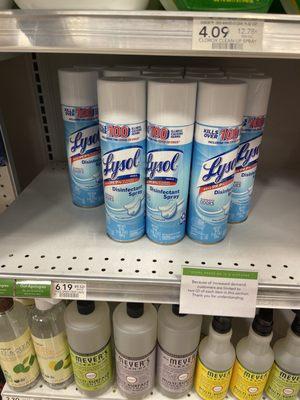 My local Publix has Lysol. I haven't been able to find or buy any in over a year