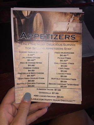 Appetizer Menu