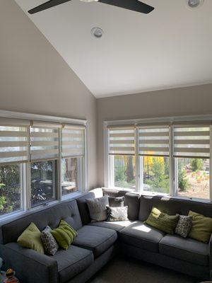 Graber blinds in family room