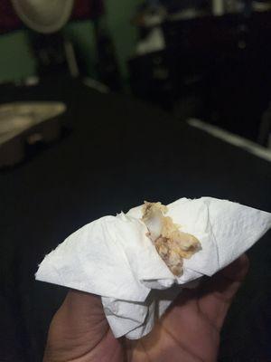 Bone inside of a Hot and Spicy McChicken