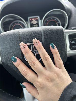 I provided a photo for reference to the nail tech and she delivered to say the least. Love how they came out.