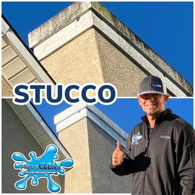 Stucco cannot hold up to Pressure. We use a specialty detergent exclusive for us to kill mold/Mildew. Without the home of Pressure.