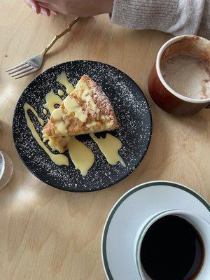 Apple cake, chai, coffee