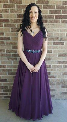 Didn't realize I could post a picture!  This dress was WAY too big, but May's Alterations saved Prom Night!!!!!