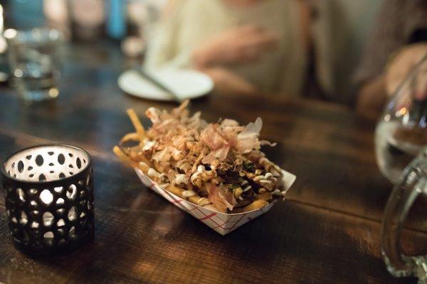 Okonomiyaki French Fries from the lounge menu...perfection