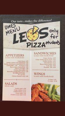 UMES Menu