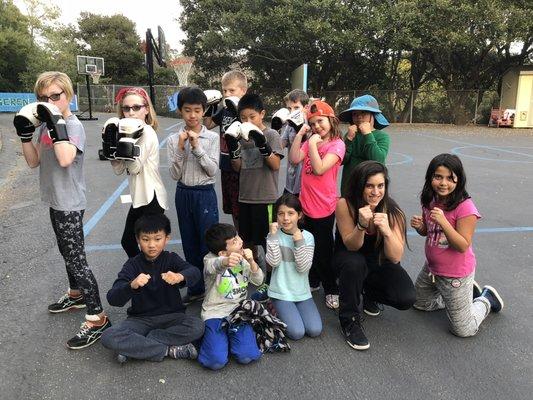 Serendipity Elementary's Boxing Class in 2018.